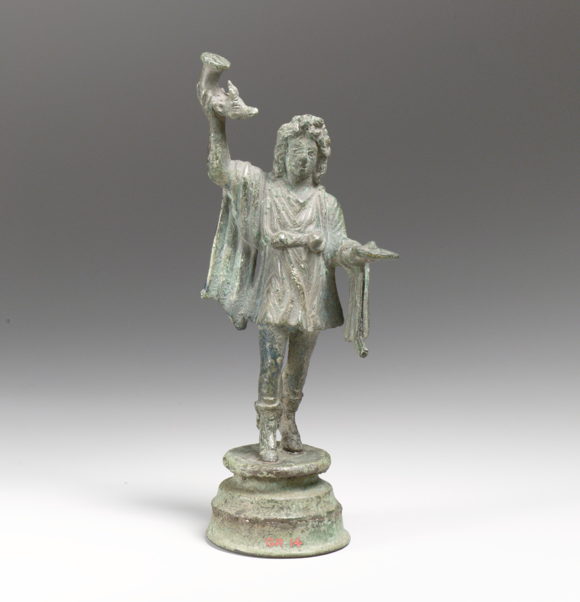 Bronze statuette of a dancing Roman Lar household god